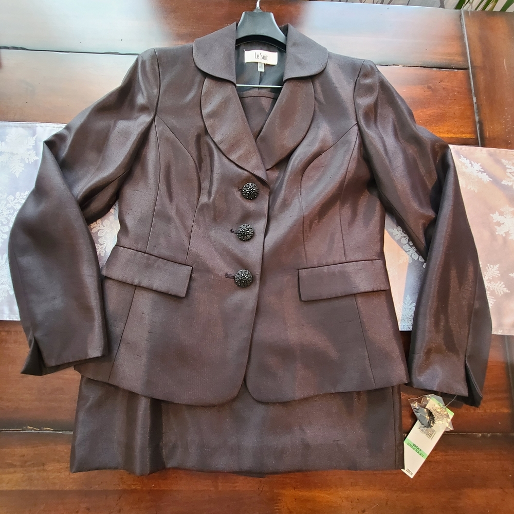 NWT Black Le Suit skirt suit sz 8